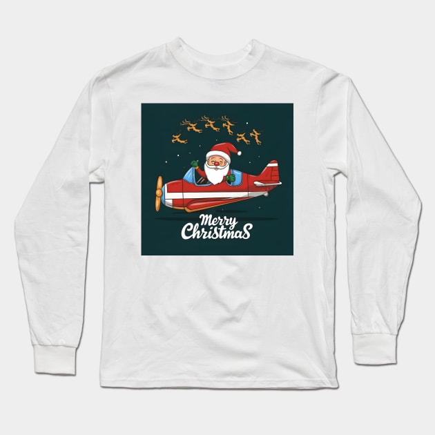 Santa is flying Long Sleeve T-Shirt by NatureFan